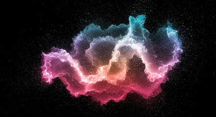 Colorful nebula cloud against a starry black space