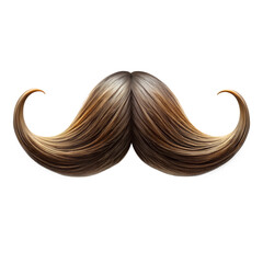 Black moustache isolated on white background PNG cutout