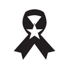 patriotic ribbon with a star at the center vector art silhouette