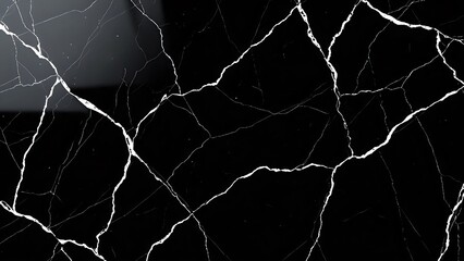 Black Marble Texture with White Veins Abstract Design Background - Elegant and Modern Wall Art