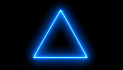 Neon blue triangle on black
