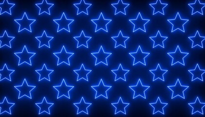 Neon blue stars on dark background
