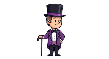 Dapper Gentleman Character Illustration in Vibrant Style for Creative Projects