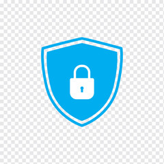 Secure internet icon. Protective shield sign digital security with the image of a padlock. Symbol security protection web. Vector illustration.
