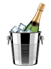 champagne bottle and glass