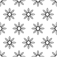Seamless floral pattern in black and white, elegant flower arrangement style