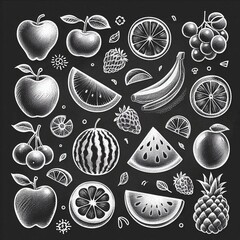 seamless pattern with fruits