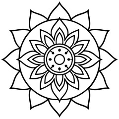 Minimalist Mandala Symbol Vector Hindu Style