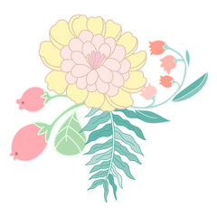 coquette pastel Floral Groupings. Vibrant Bouquets and Blooming Gardens
