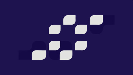 Abstract geometric pattern with rounded squares in shades of blue and white