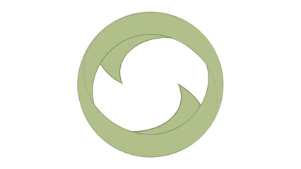 Naklejka premium Abstract green swirling ribbon forming a circular shape with a subtle gradient