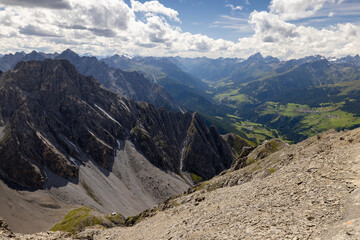 view from Piz Lischana in Scuol in Engadine, Switzerland