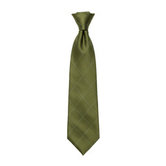 Olive green tie with subtle diamond pattern