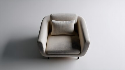 Stylish Modern Armchair with Unique Textured Fabric in Minimalistic Interior Setting