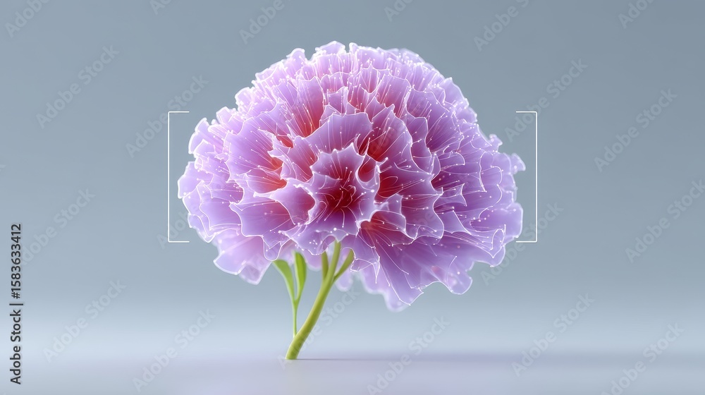 Fototapete macro capture of neuraluiflow widget set in next generation digital environment floral design elemen