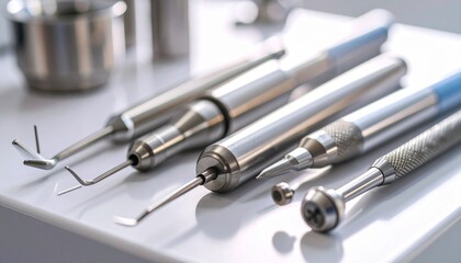 set of screwdriver bits on white