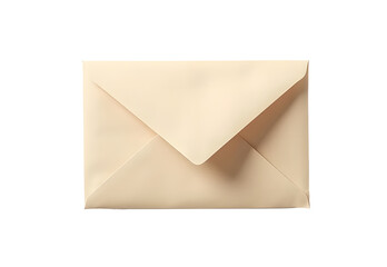 Beige Envelope Mockup Flat Lay on White Background
