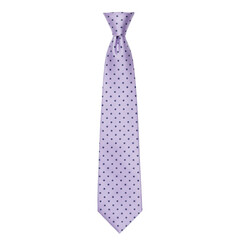 Lavender necktie with dark blue polka dots pattern