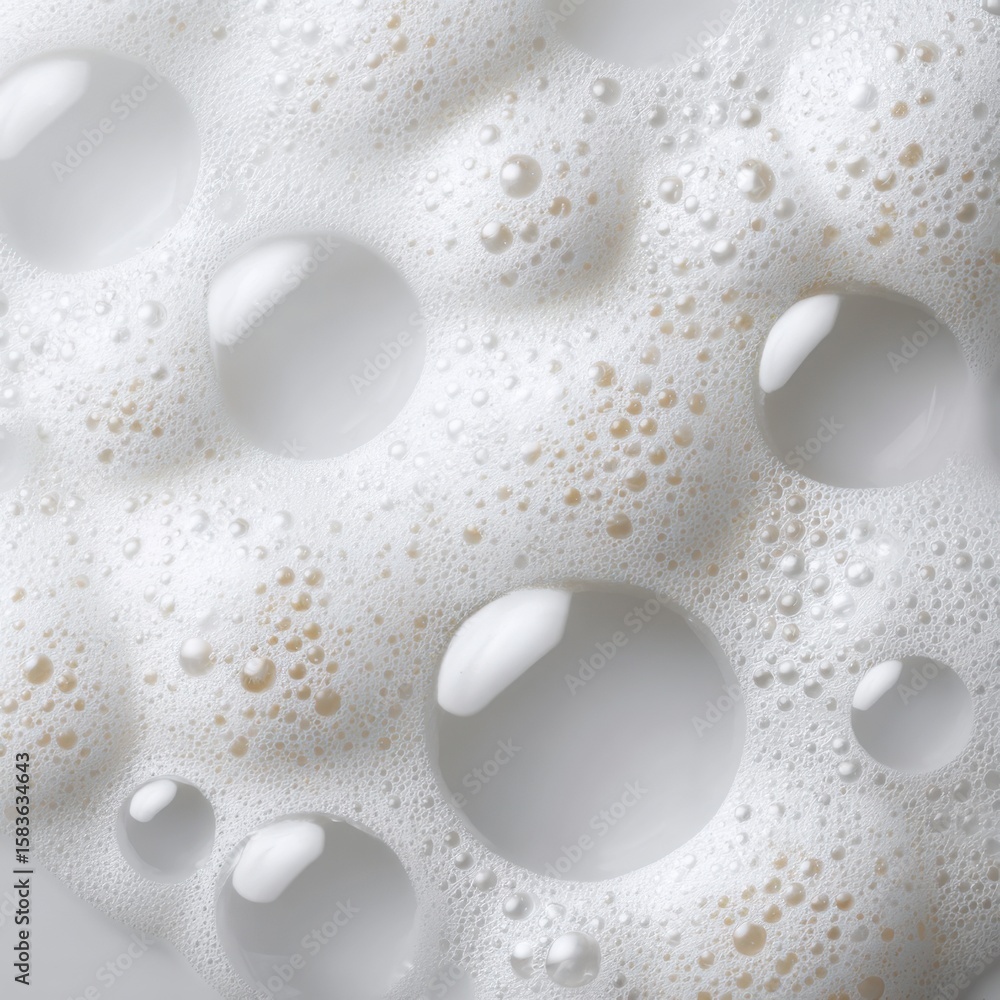 Poster bubbles forming on a surface create a unique texture and visual interest in a clear, bright setting