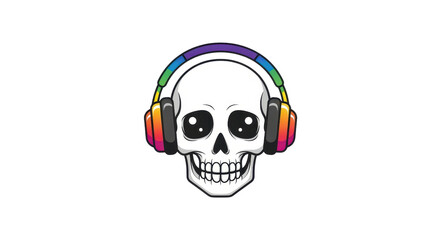 Action-Packed Skull with Headphones Graphic for Music Lovers in Vibrant Colors