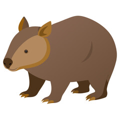 Obraz premium Cute cartoon wombat illustration isolated on white background