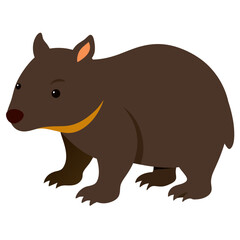 Fototapeta premium Cute cartoon wombat illustration isolated on white background