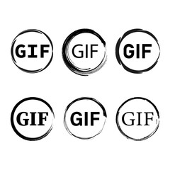 GIF format icon. Media file symbol. Animation video Vector. Digital multimedia emblem