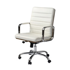 Modern white office chair isolated on transparent background