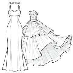 wedding dress vector illustration