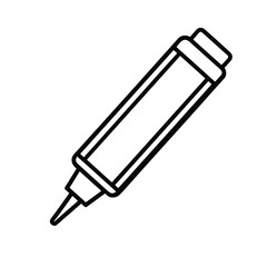 Simple glue stick outline icon on a clean white background
