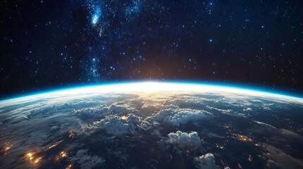 Fototapeta premium Stunning high-resolution cosmic view of earth a captivating aerial perspective on planetary landscapes