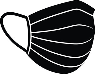 Distinctive black surgical face mask graphic design silhouette