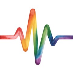 Rainbow heartbeat wave pulse cardiogram