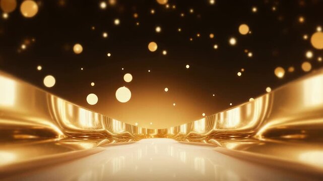 A golden, elegant interior design, embodying luxury, wealth, and opulence. It is a stunning composition, the use of light and shadow that heightens the atmosphere of elegance and sophistication. 