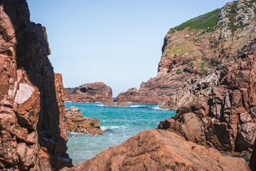 rocky coast of the sea