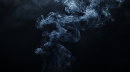 Swirling dark smoke cloud isolated against a bright background artistic image atmospheric environment dynamic viewpoint conceptual visualization