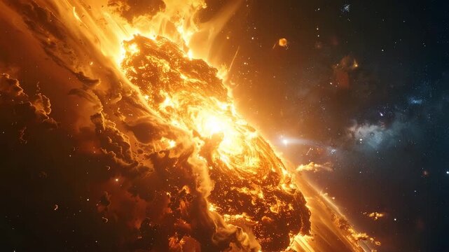 A celestial explosion of cosmic energy, capturing the raw power and magnificence of a supernova in a breathtaking display of color and light.