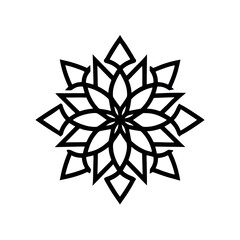 Mandala Line Art Logo Icon Vector Illustration