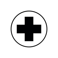 Fototapeta premium Medical Cross in Circle Logo Vector Illustration