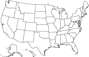 Minimalistic Vector Map of USA
