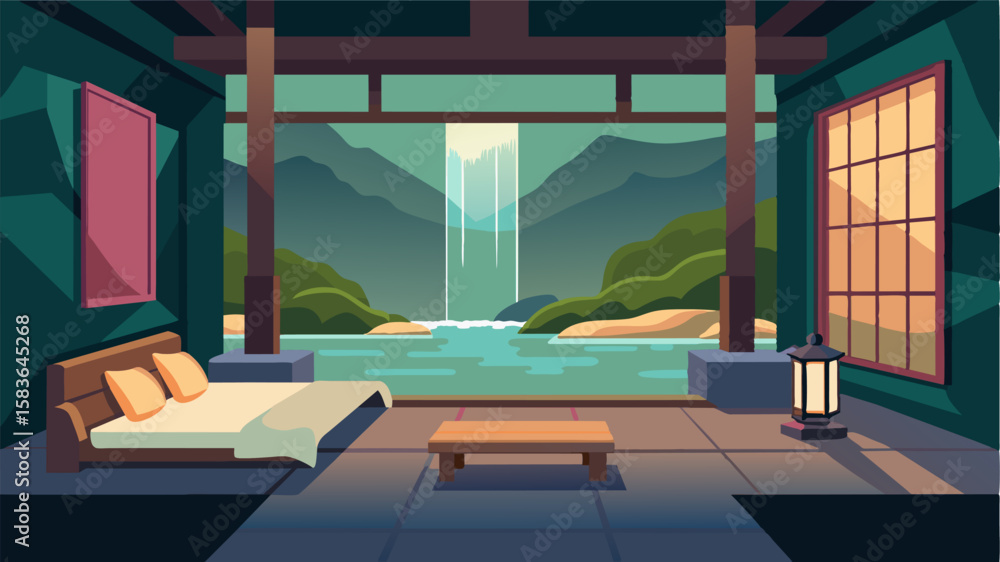 Poster the sound of a nearby waterfall serves as a calming background noise as i tackle my todo list from t