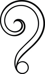 Obraz premium Double Swirl Divider Wrapping into Mirrored Question Marks