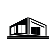 Modern Villa Facade Logo Icon Vector Illustration
