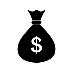 Money Bag with Currency Symbol Icon Vector Illustration