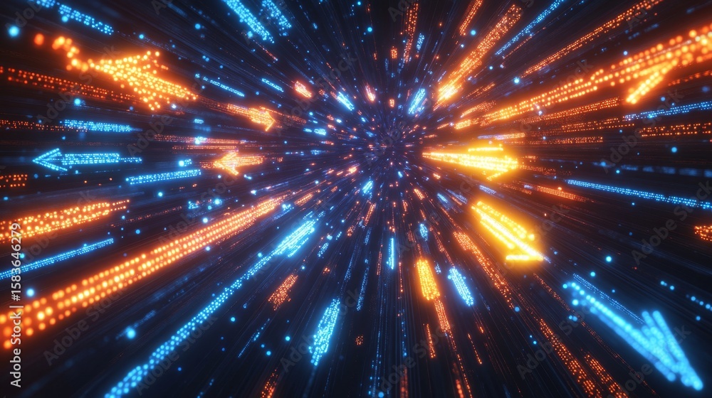 Aufkleber dynamic virtual space immersive digital art with glowing backgrounds for high-tech environments