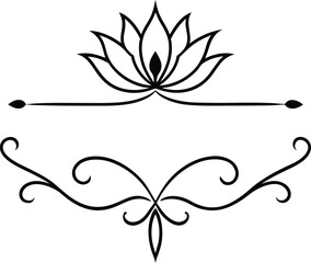 Elegant Floral Divider with Mirrored Lotus Swirls