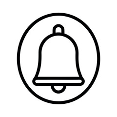 Notification Bell Outline Logo Vector Illustration