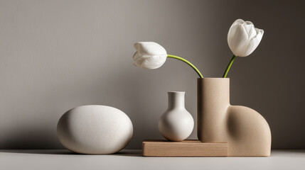 photorealistic ultraminimalist design featuring modern background highlighting both symmetry and asymmetry in its