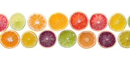 Vibrant Slices of Citrus Fruits isolated on transparent background