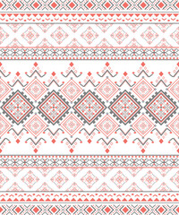 Thai Tribal Seamless Pattern – Geometric Ethnic Textile Border Design